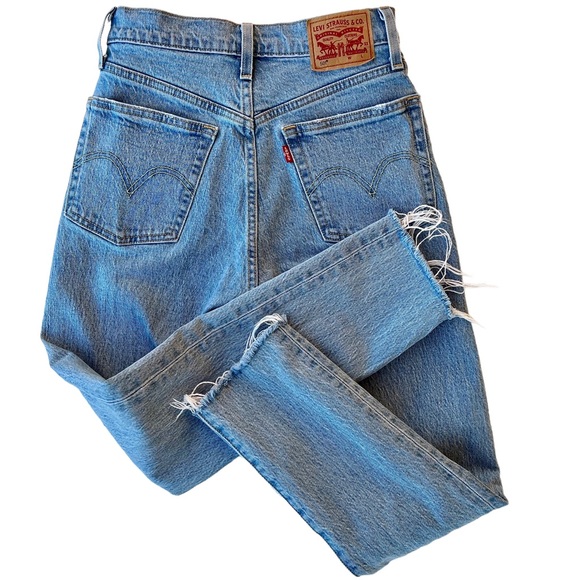 Levi's Denim - Levis 501 S Skinny High Waist Jeans Filiforme Raw Hem Frayed 24